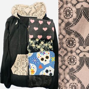 Free Shipping - Ampersand Avenue - Hoodie Black & Dusty Pink + 4 LEGGINGS